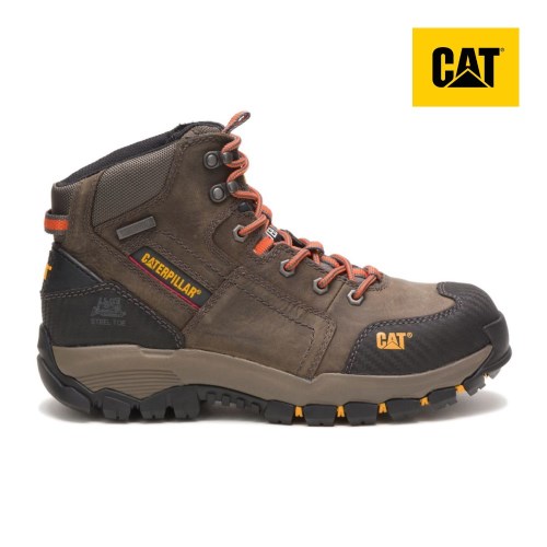 Caterpillar Navigator Mid Waterproof Steel Toe Werkschoenen Heren Bruin (QKPI.NL)